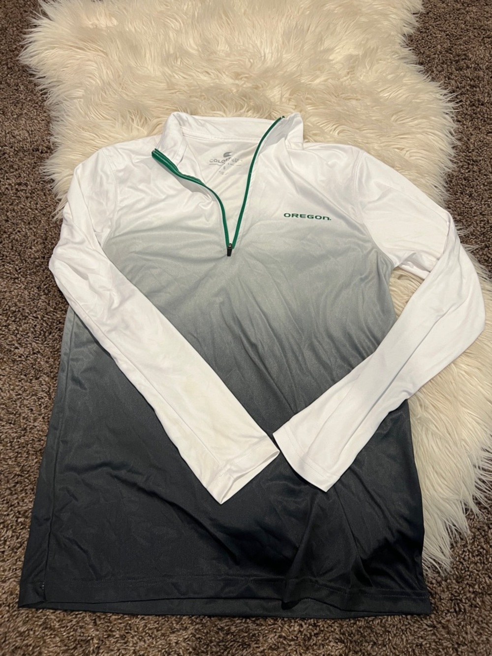 Colosseum Oregon White to Black Ombre Lightweight Quarter-Zip
